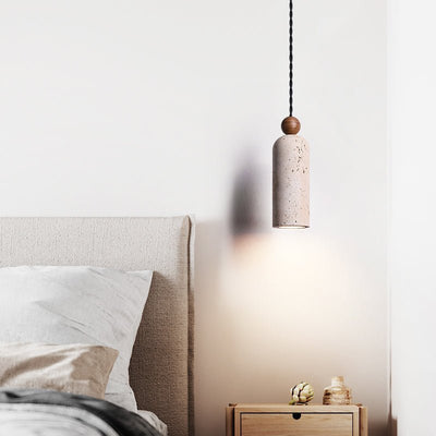 Cylinder Wood Bead Pendant Light