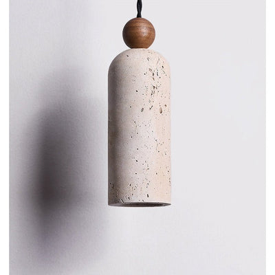 Cylinder Wood Bead Pendant Light