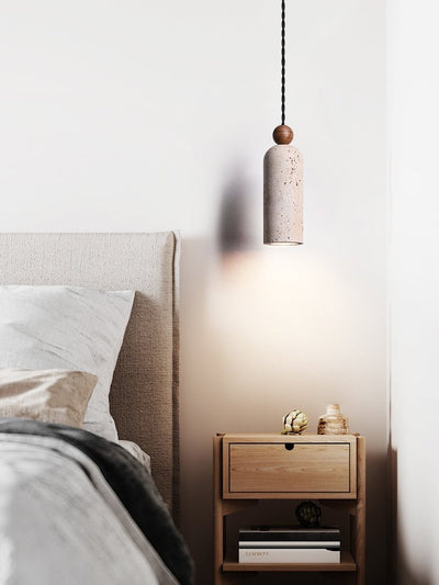 Cylinder Wood Bead Pendant Light