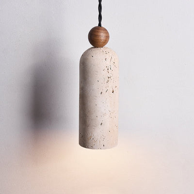 Cylinder Wood Bead Pendant Light