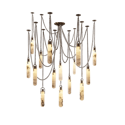 Alabaster Cylinder Cluster Chandelier