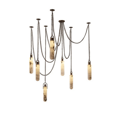 Alabaster Cylinder Cluster Chandelier