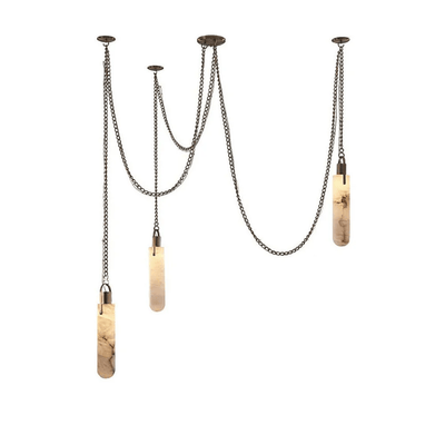 Alabaster Cylinder Cluster Chandelier