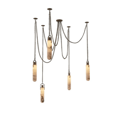 Alabaster Cylinder Cluster Chandelier