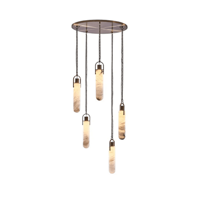Alabaster Cylinder Cluster Chandelier
