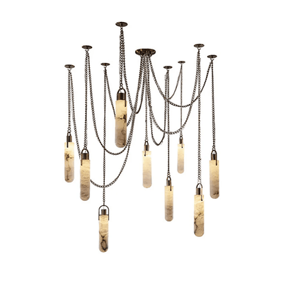 Alabaster Cylinder Cluster Chandelier