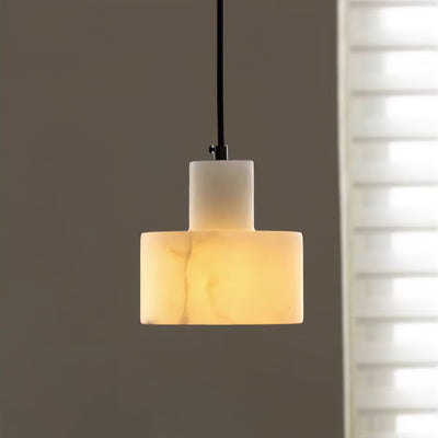 Alabaster  Pendant Lgiht Dual Cylindrical