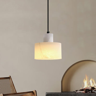 Alabaster  Pendant Lgiht Dual Cylindrical