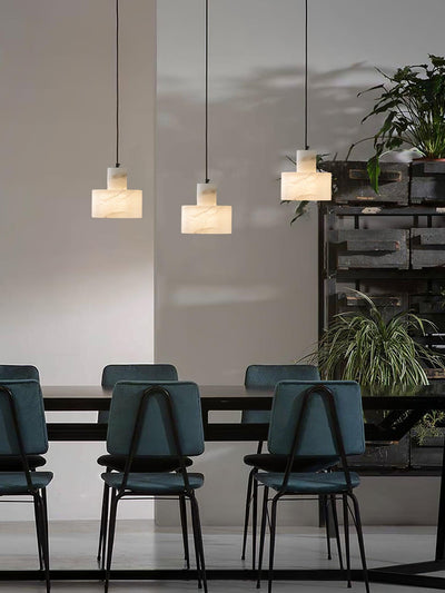 Alabaster  Pendant Lgiht Dual Cylindrical