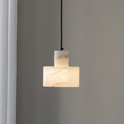 Alabaster  Pendant Lgiht Dual Cylindrical