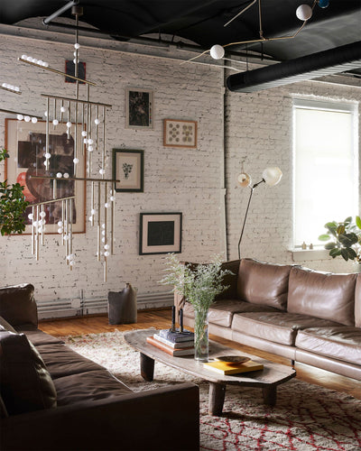 Miraview Brass Glass Drop Chandelier