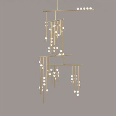 Miraview Brass Glass Drop Chandelier