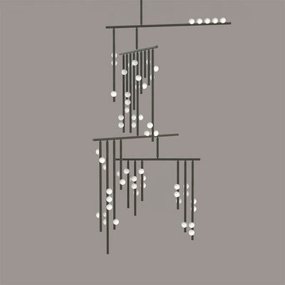 Miraview Brass Glass Drop Chandelier