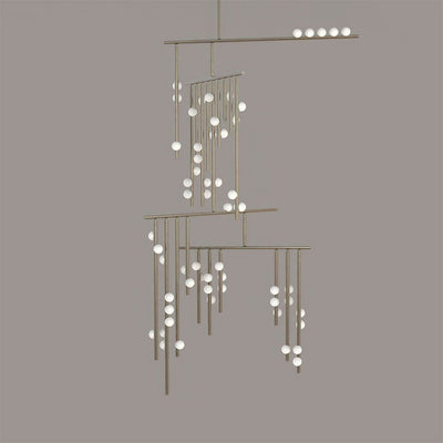 Miraview Brass Glass Drop Chandelier