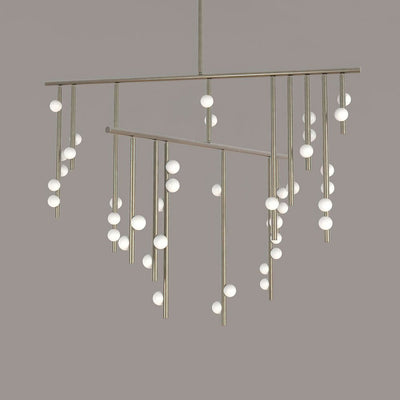 Miraview Brass Glass Drop Chandelier