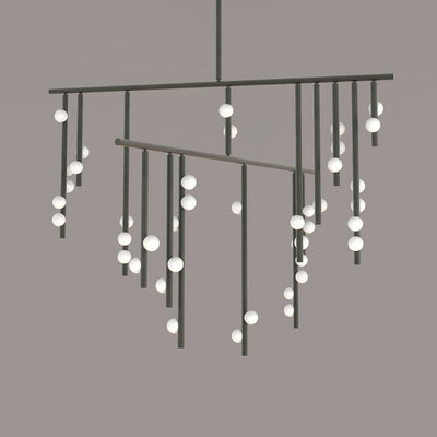 Miraview Brass Glass Drop Chandelier