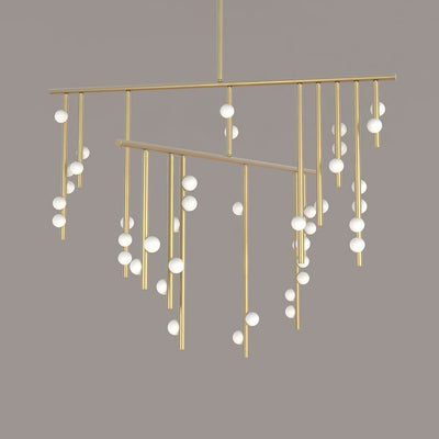 Miraview Brass Glass Drop Chandelier