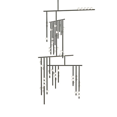 Miraview Brass Glass Drop Chandelier