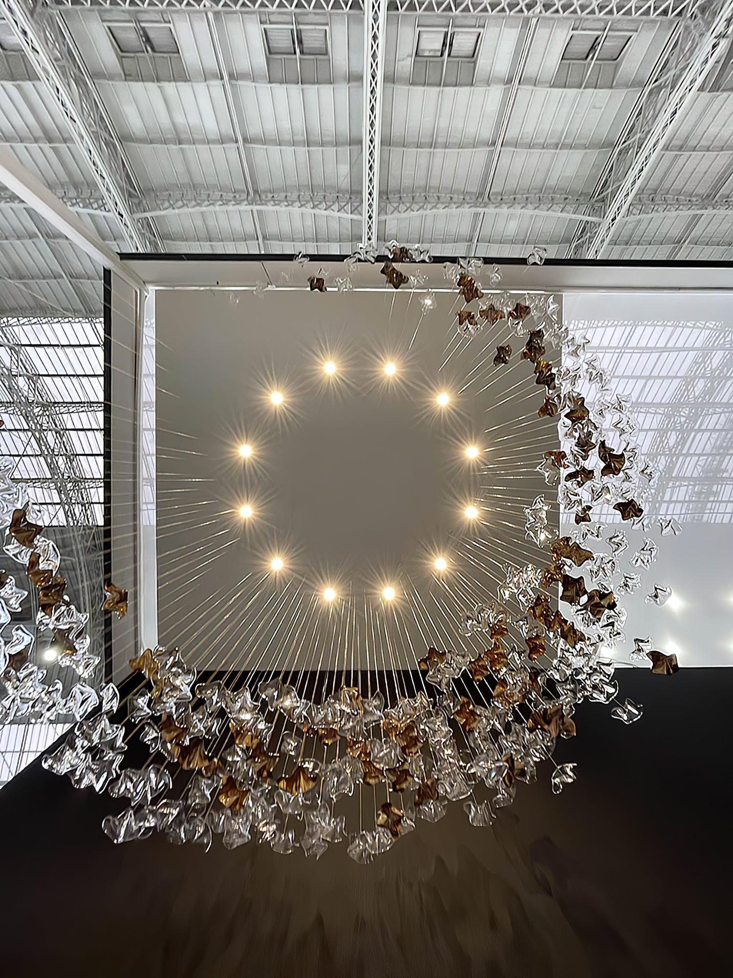 Nephele Crystal Leaf Chandelier