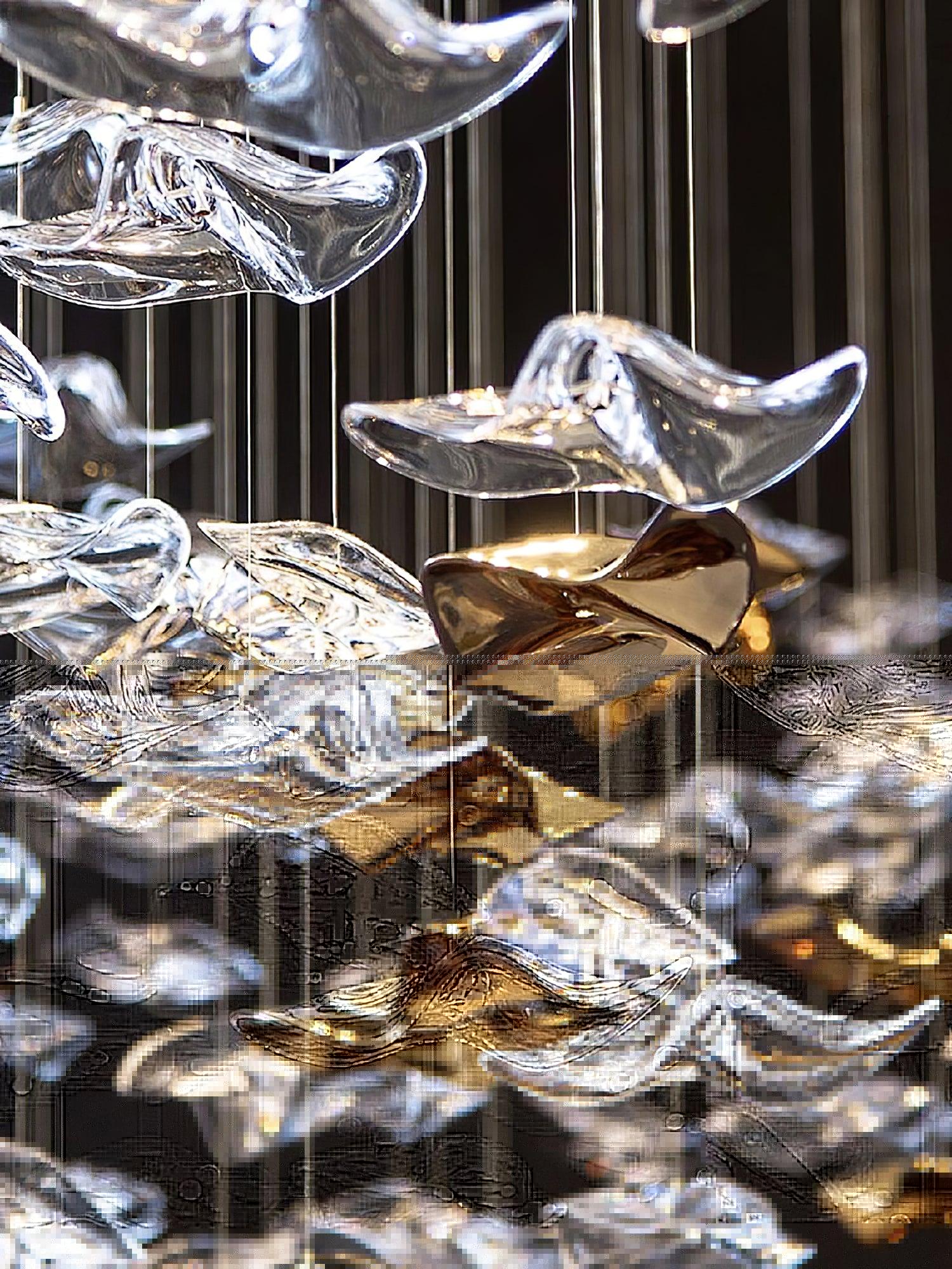 Nephele Crystal Leaf Chandelier