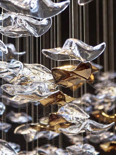 Nephele Crystal Leaf Chandelier