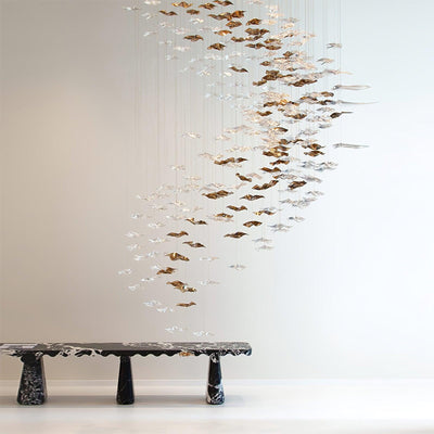 Nephele Crystal Leaf Chandelier