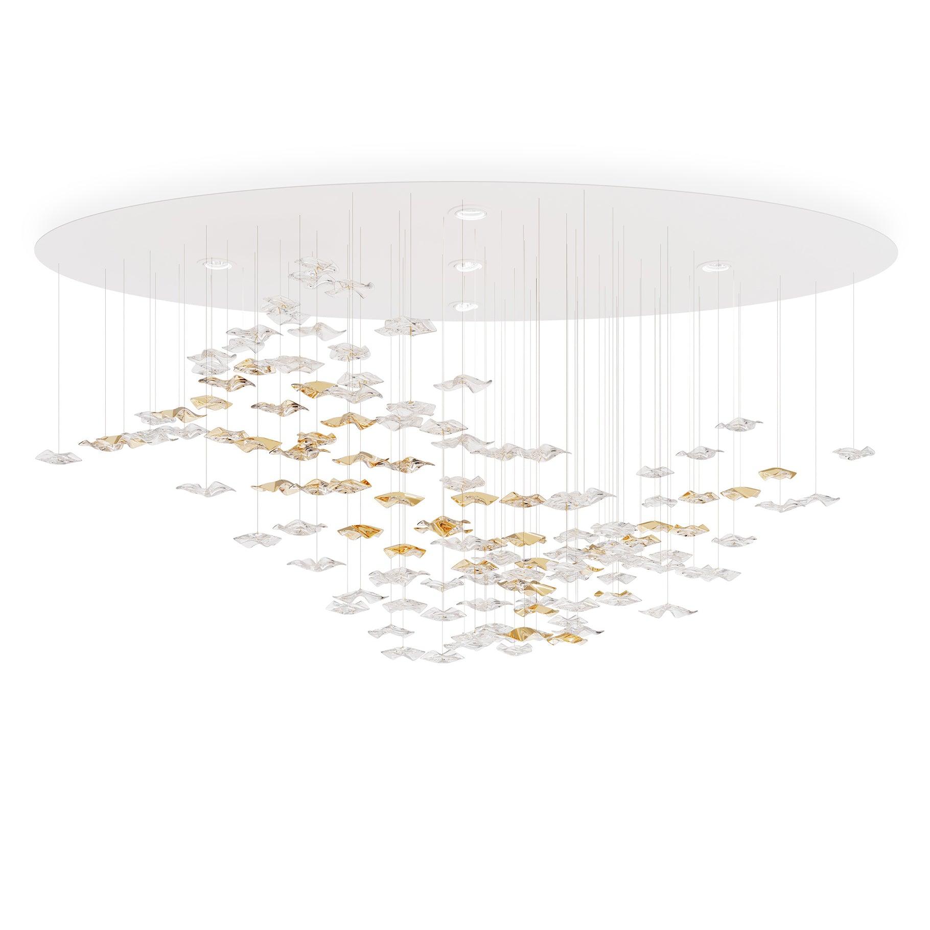 Nephele Crystal Leaf Chandelier