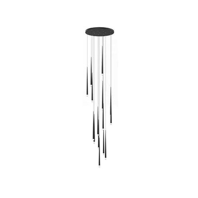 Reveno Chandelier Linear Slender Black Minimalist