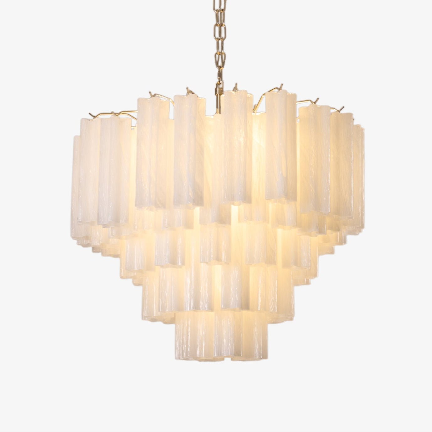 Velinaine Chandelier Frosted Murano Glass Tiered Cascade