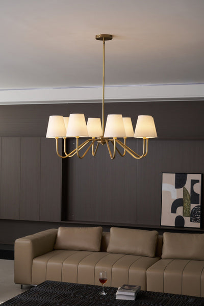 Viraean Vintage Industrial Brass Fabric Chandelier