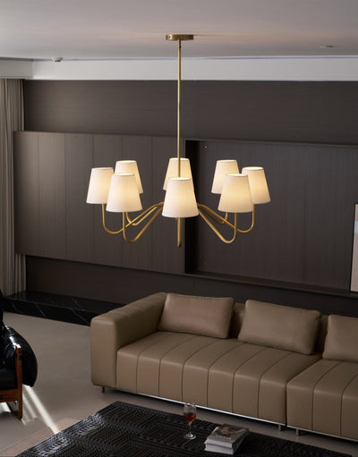 Viraean Vintage Industrial Brass Fabric Chandelier