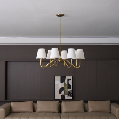 Viraean Vintage Industrial Brass Fabric Chandelier