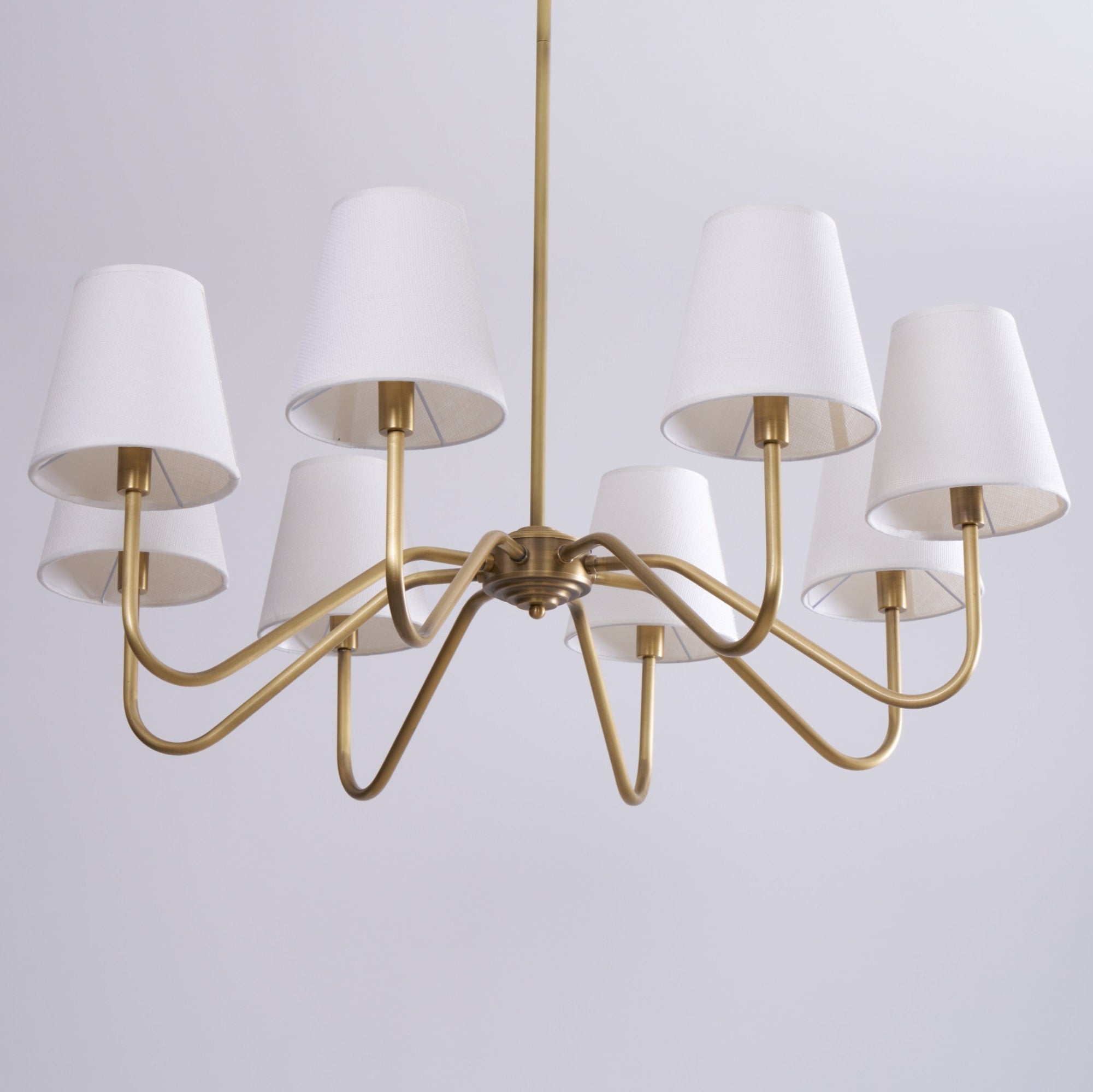 Viraean Vintage Industrial Brass Fabric Chandelier