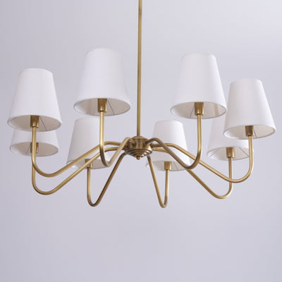 Viraean Vintage Industrial Brass Fabric Chandelier