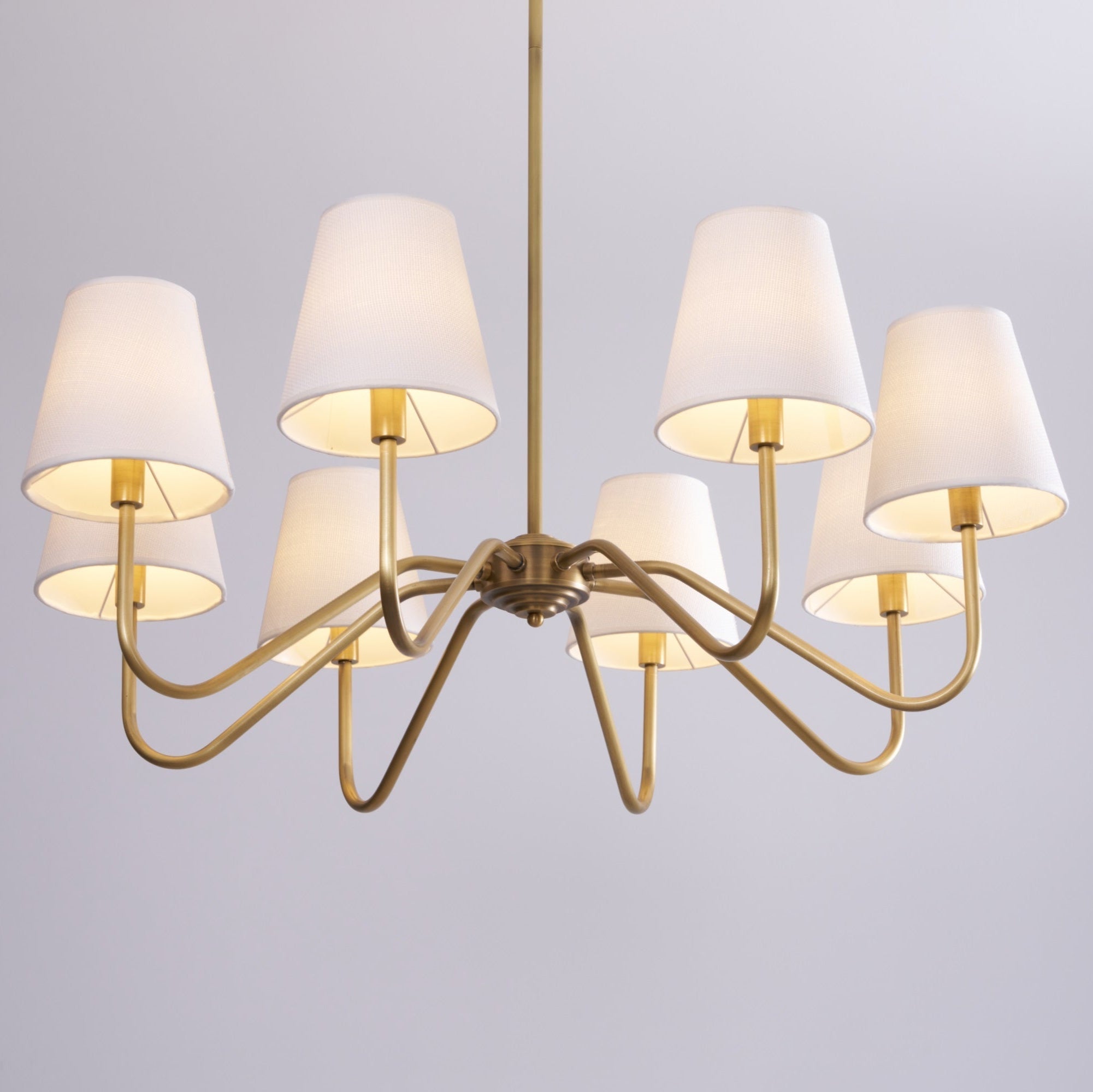 Viraean Vintage Industrial Brass Fabric Chandelier