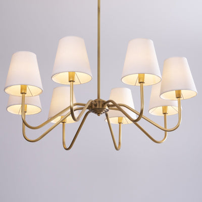 Viraean Vintage Industrial Brass Fabric Chandelier