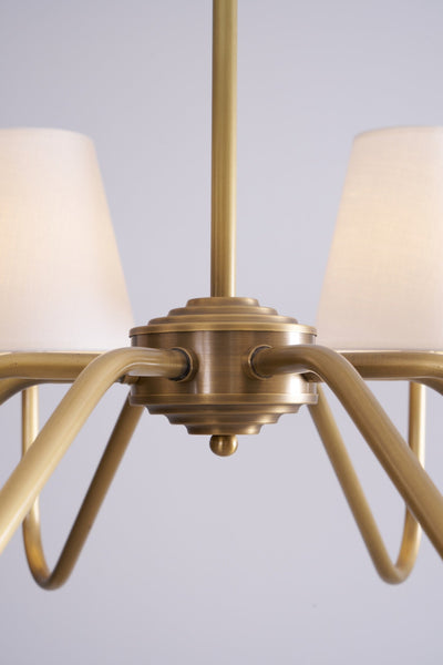 Viraean Vintage Industrial Brass Fabric Chandelier