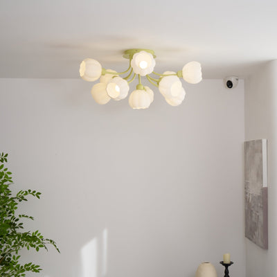 Zenorarae Elegance Matcha Glass Ceiling Lamp