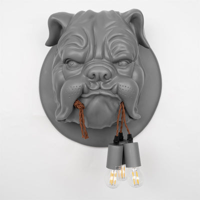 Umeri Wall Lamp Bulldog Sculpture Whimsical
