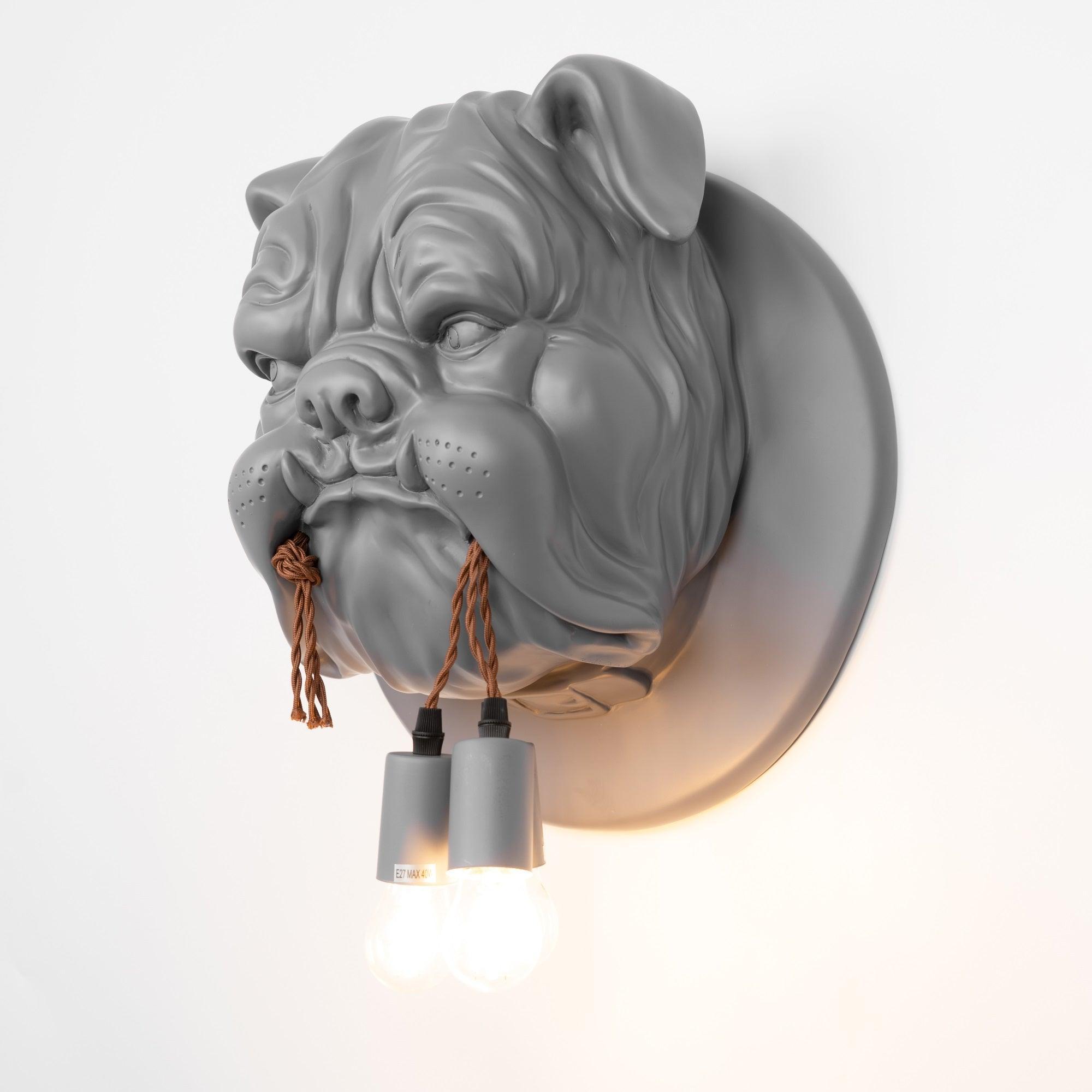 Umeri Wall Lamp Bulldog Sculpture Whimsical