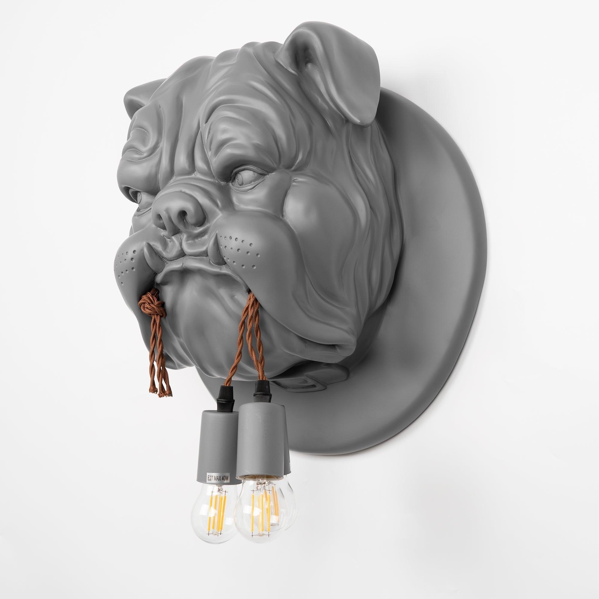 Umeri Wall Lamp Bulldog Sculpture Whimsical