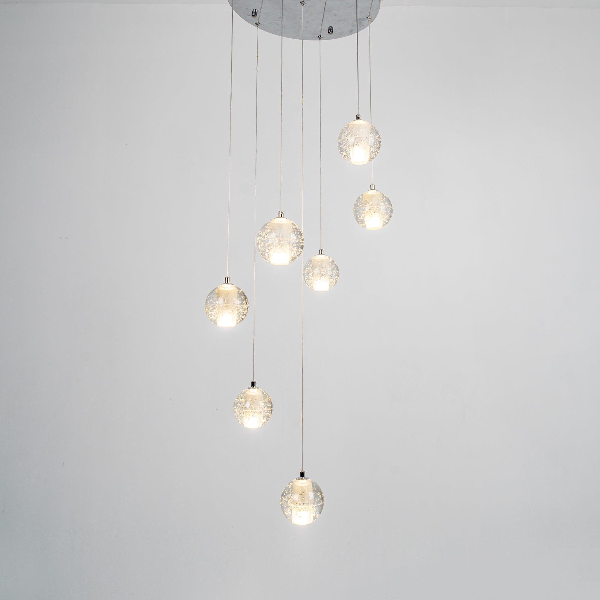 Crystal Bubble Cluster Pendant Light