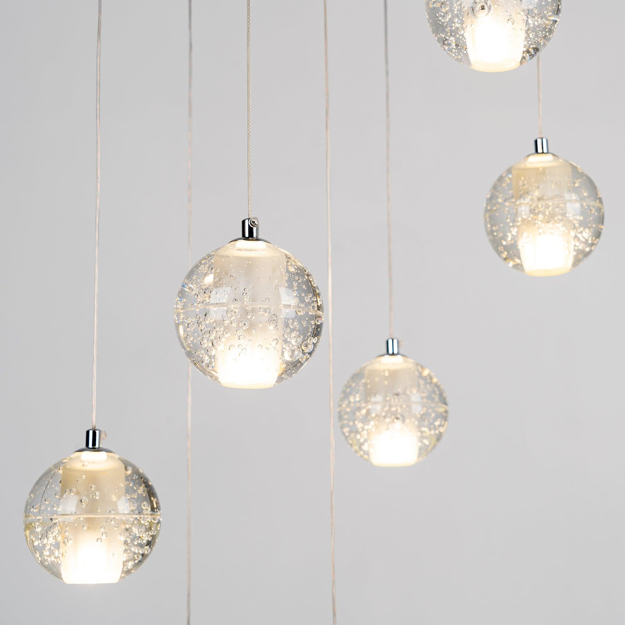 Crystal Bubble Cluster Pendant Light