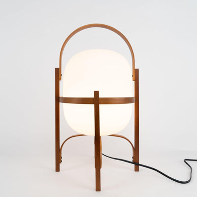 Lethra Wood Glass Table Lamp