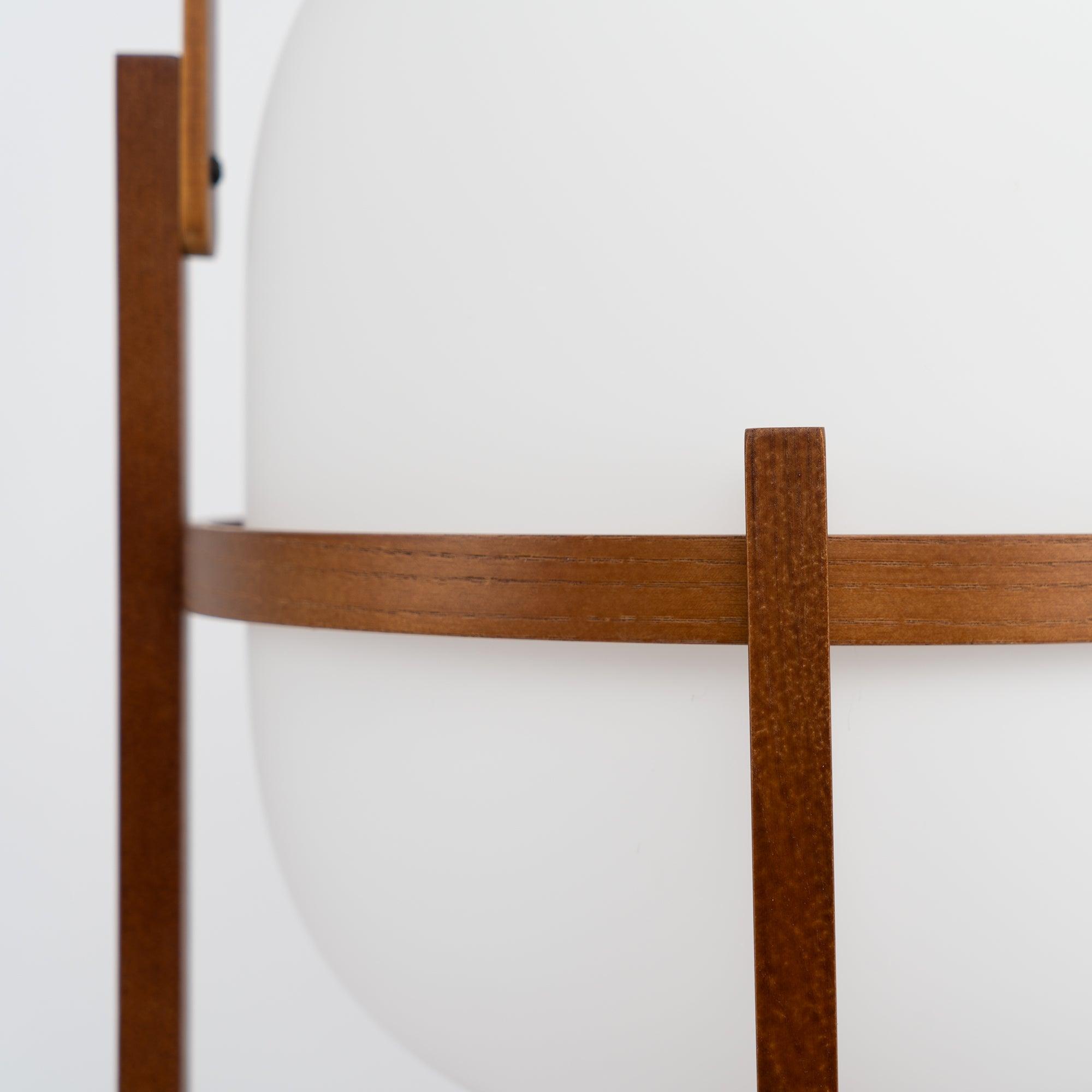 Lethra Wood Glass Table Lamp