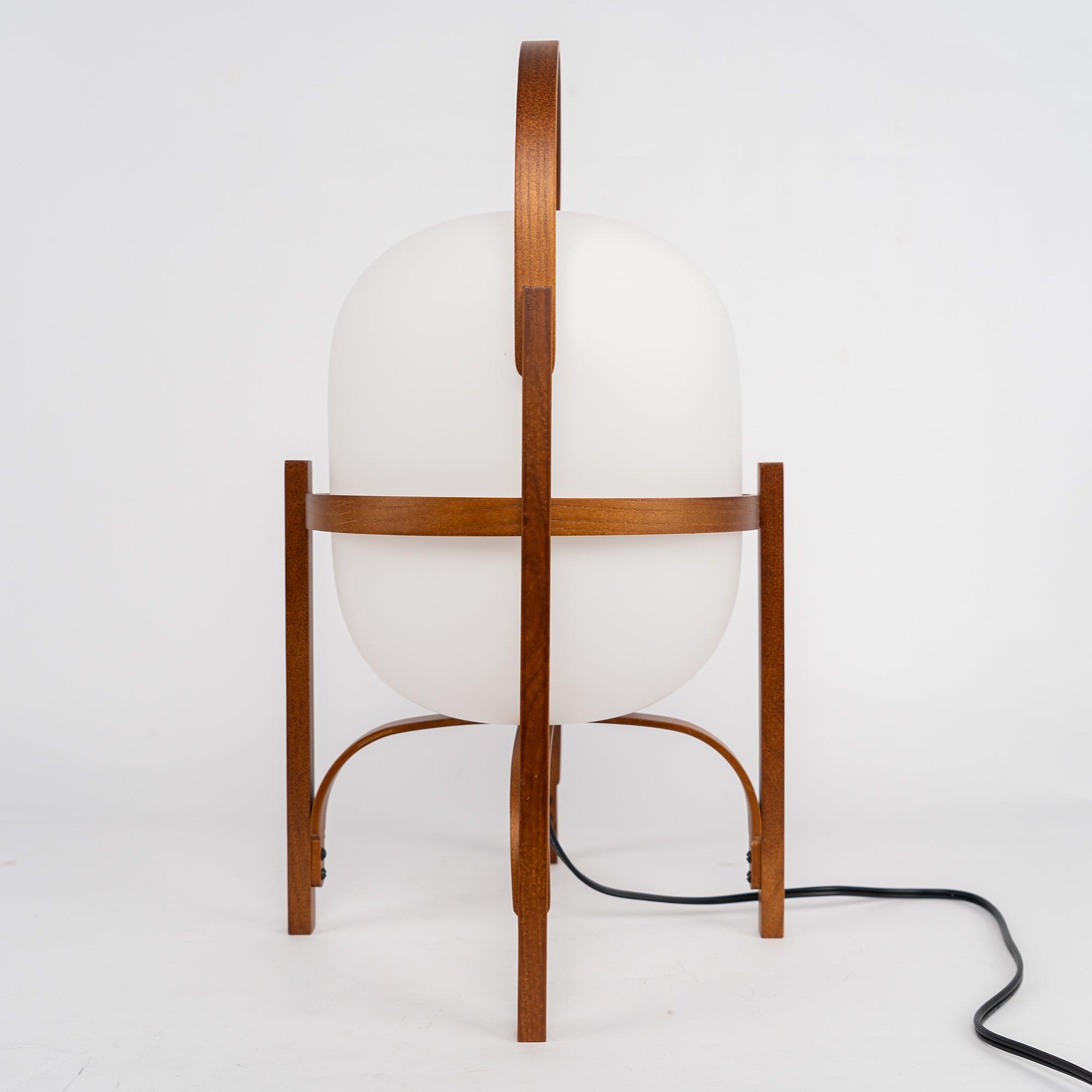 Lethra Wood Glass Table Lamp