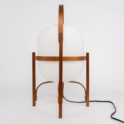 Lethra Wood Glass Table Lamp