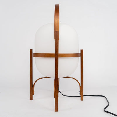 Lethra Wood Glass Table Lamp