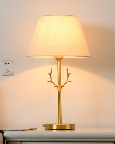 Antler Elegance Brass Table Lamp