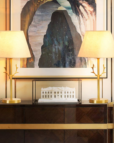 Antler Elegance Brass Table Lamp